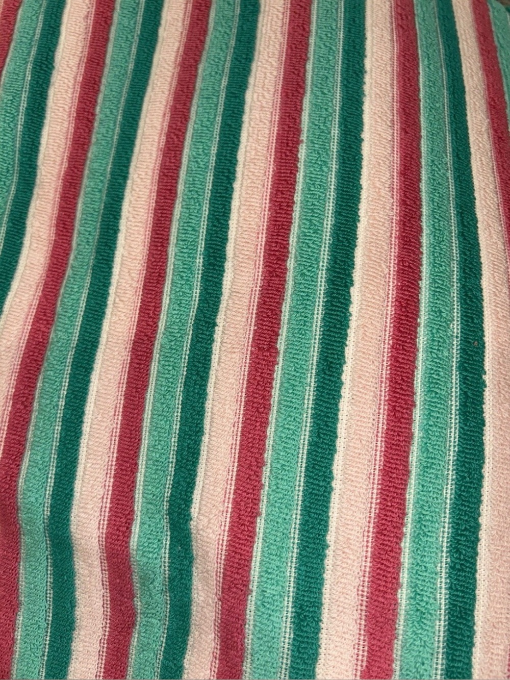 Rachel Zoe Light & Dark Mint & Pink Striped 40" x 70" Beach Towel New